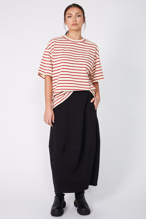 front runner tee / cream | red stripe