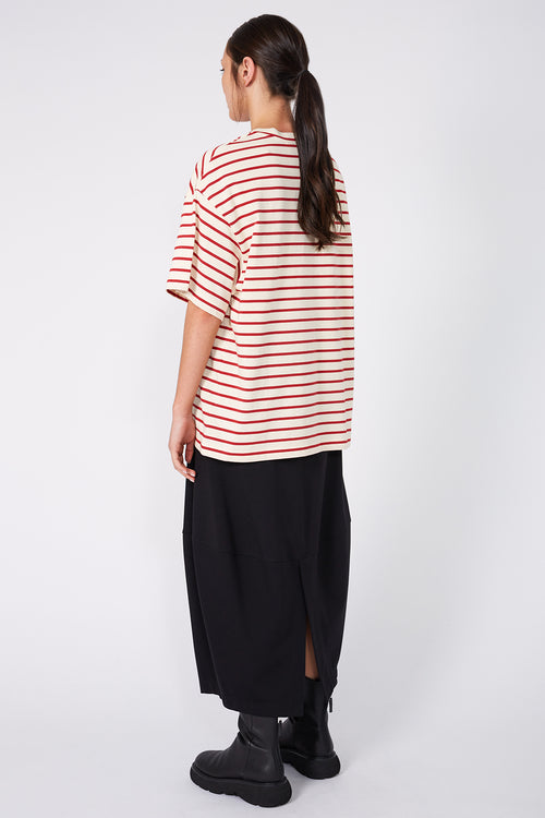 front runner tee / cream | red stripe