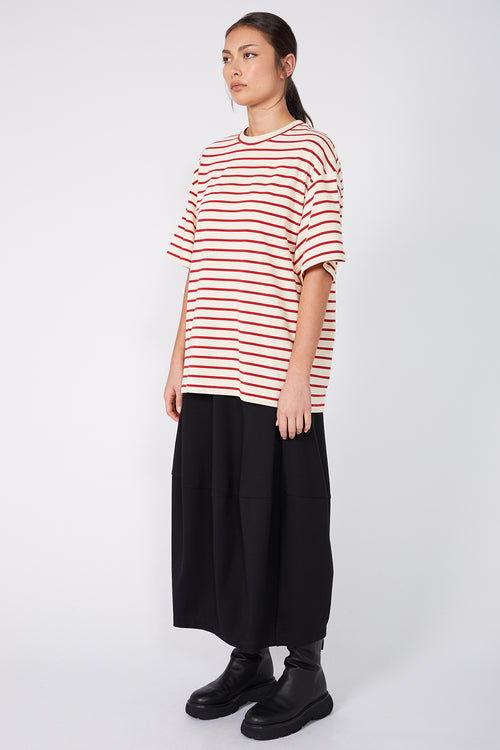 front runner tee / cream | red stripe