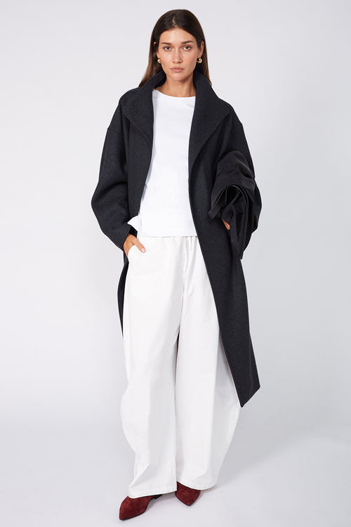 funnel coat / dark charcoal marle