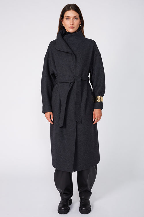 funnel coat / dark charcoal marle