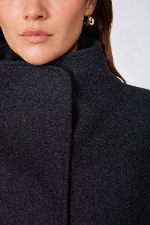 funnel coat / dark charcoal marle