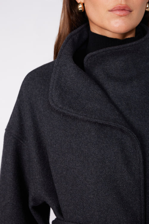 funnel coat / dark charcoal marle