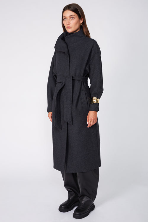 funnel coat / dark charcoal marle