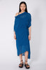 funnelled cape dress / dark teal