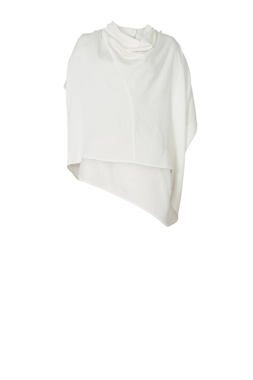 funnelled cape top / white