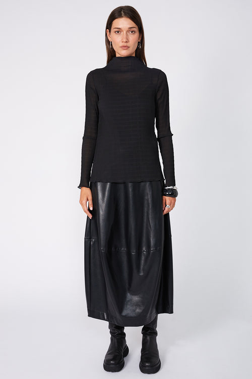 funnel pleat skin / black