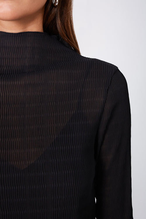 funnel pleat skin / black