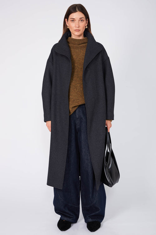 funnel sweater / toffee marle