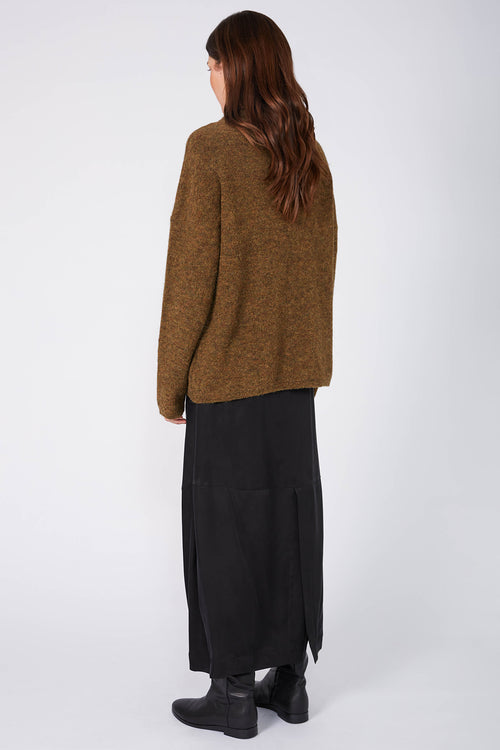 funnel sweater / toffee marle