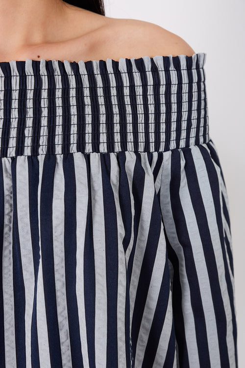 gale top / navy|blue stripe