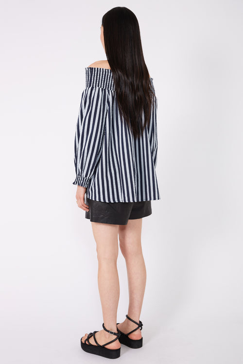 gale top / navy|blue stripe