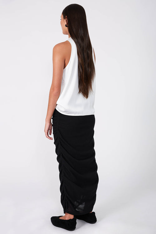 gathering skirt / black