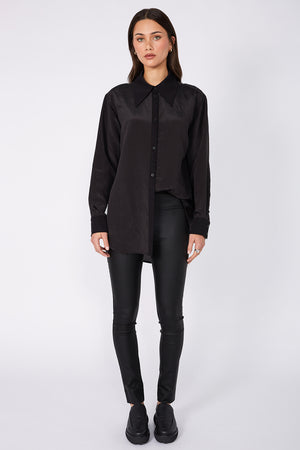 glossy pant / black