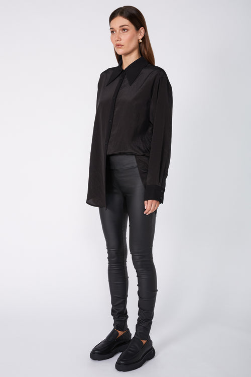glossy pant / black