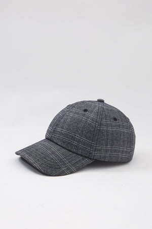 grey plaid cap / grey marle