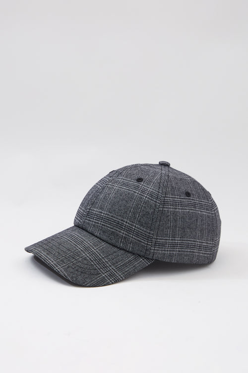 grey plaid cap / grey marle