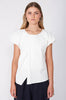 inclined short sleeve top / white