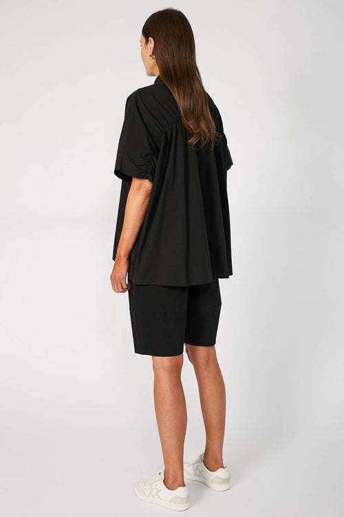 shirr shirt / black