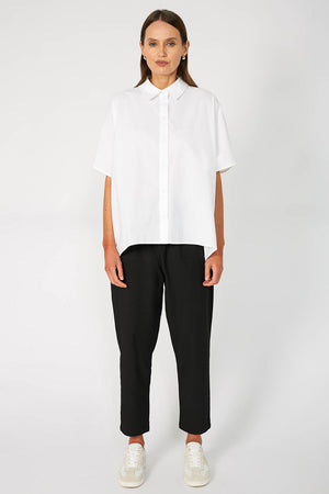 shirr shirt / white