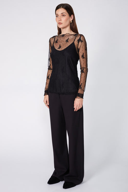 lace mesh boat skin / black
