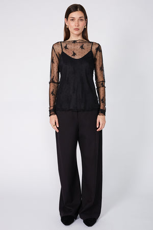 lace mesh boat skin / black