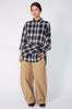 latching shirt / navy | ecru plaid