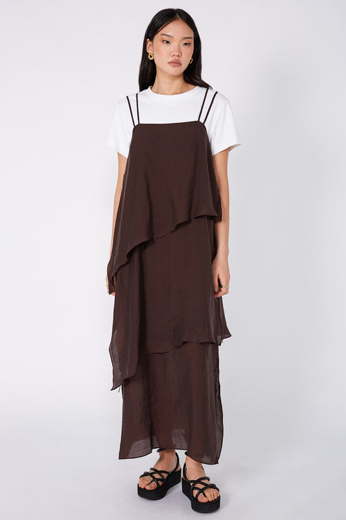 liberty dress / carob brown