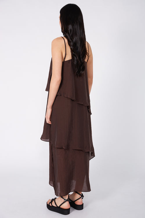 liberty dress / carob brown