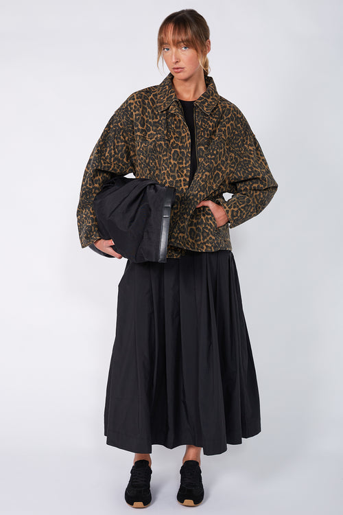 lineated dress / black
