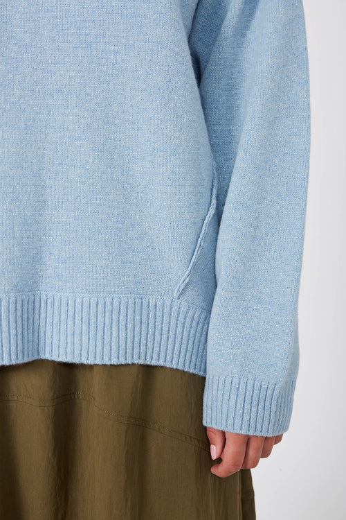 line knit sweater / powder blue marle