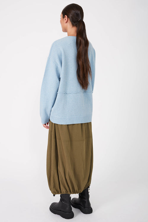 line knit sweater / powder blue marle