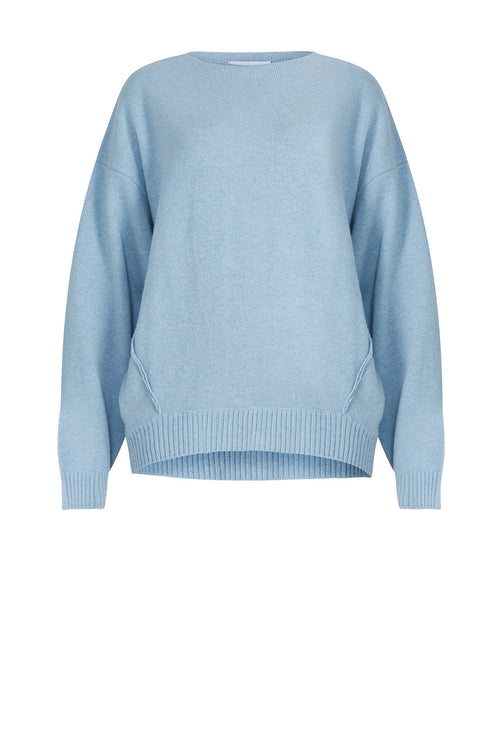 line knit sweater / powder blue marle