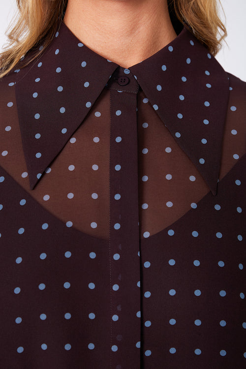 locked shirt / aubergine blue spot