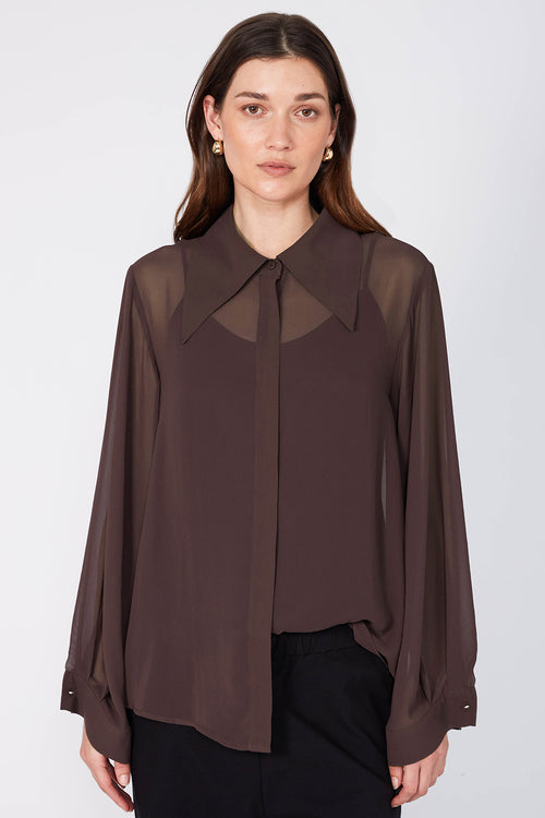 locked shirt / milk chocolate brown