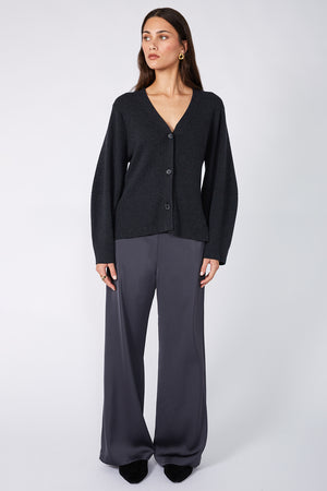 logical cardi / dark charcoal marle