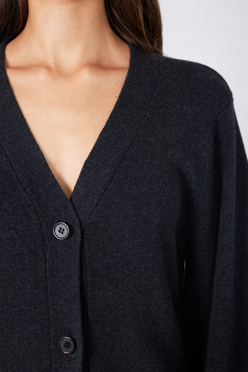 logical cardi / dark charcoal marle