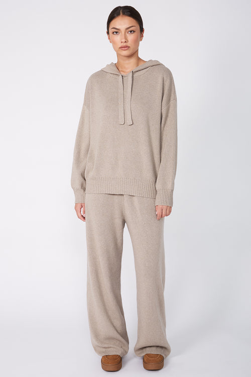 lounge hooded sweater / pumice marle