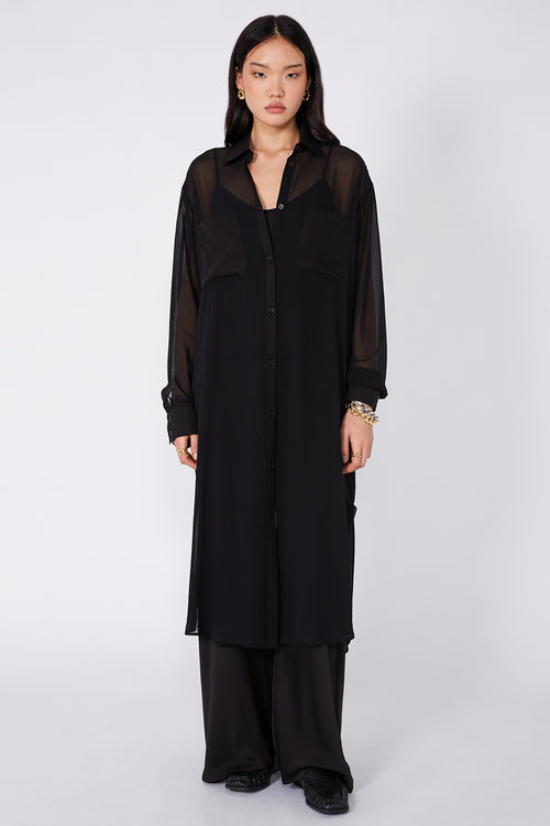 lucent shirt dress / black