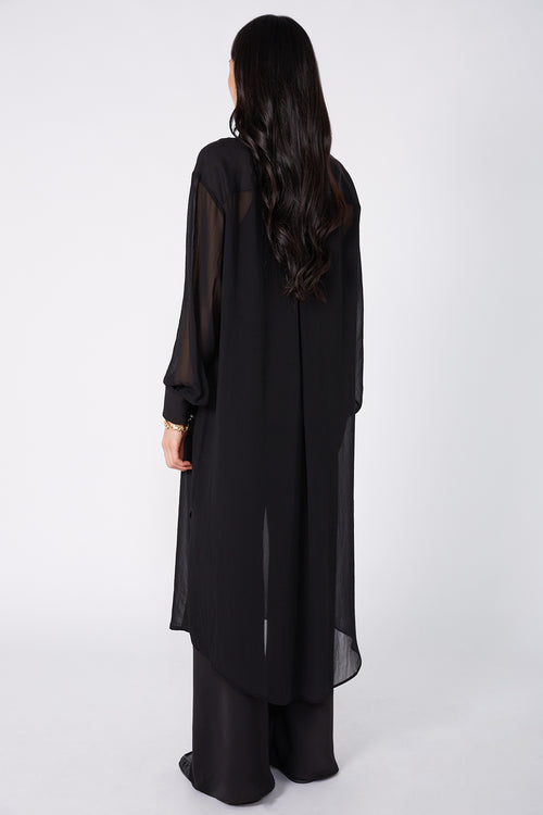 lucent shirt dress / black