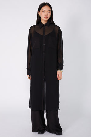 lucent shirt dress / black