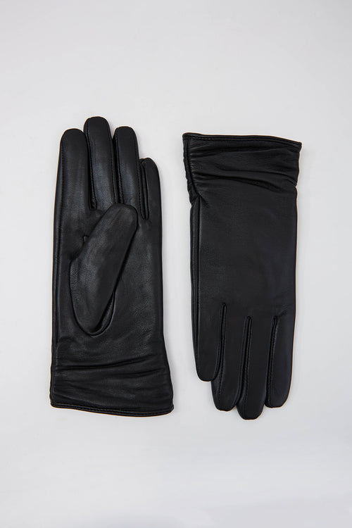 luxe leather gloves / black