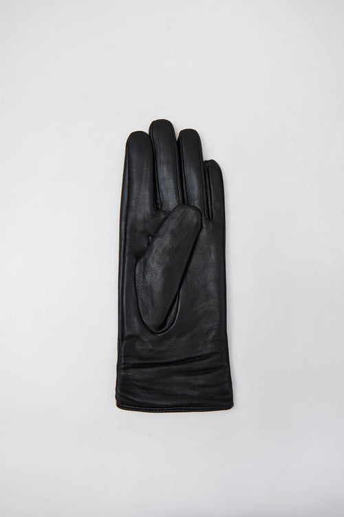 luxe leather gloves / black