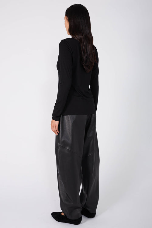 merino crew top / black