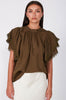 mirror short sleeve top / toffee