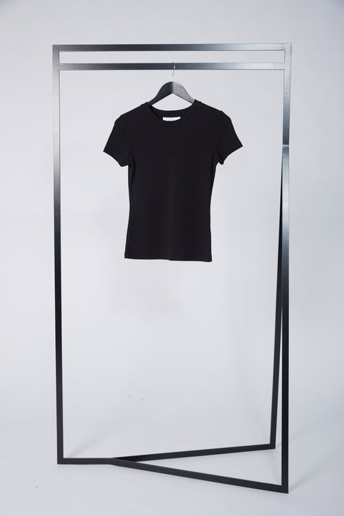 modest rib cap tee / black