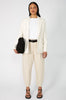 barrel pant / beige|white stripe
