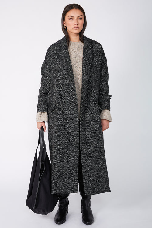 corded cable sweater / mist nude fleck