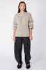corded cable sweater / mist nude fleck