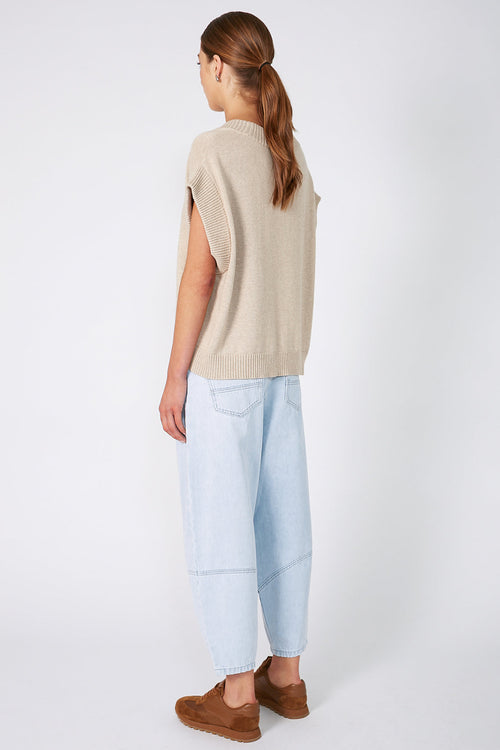furthered jean / faded blue denim